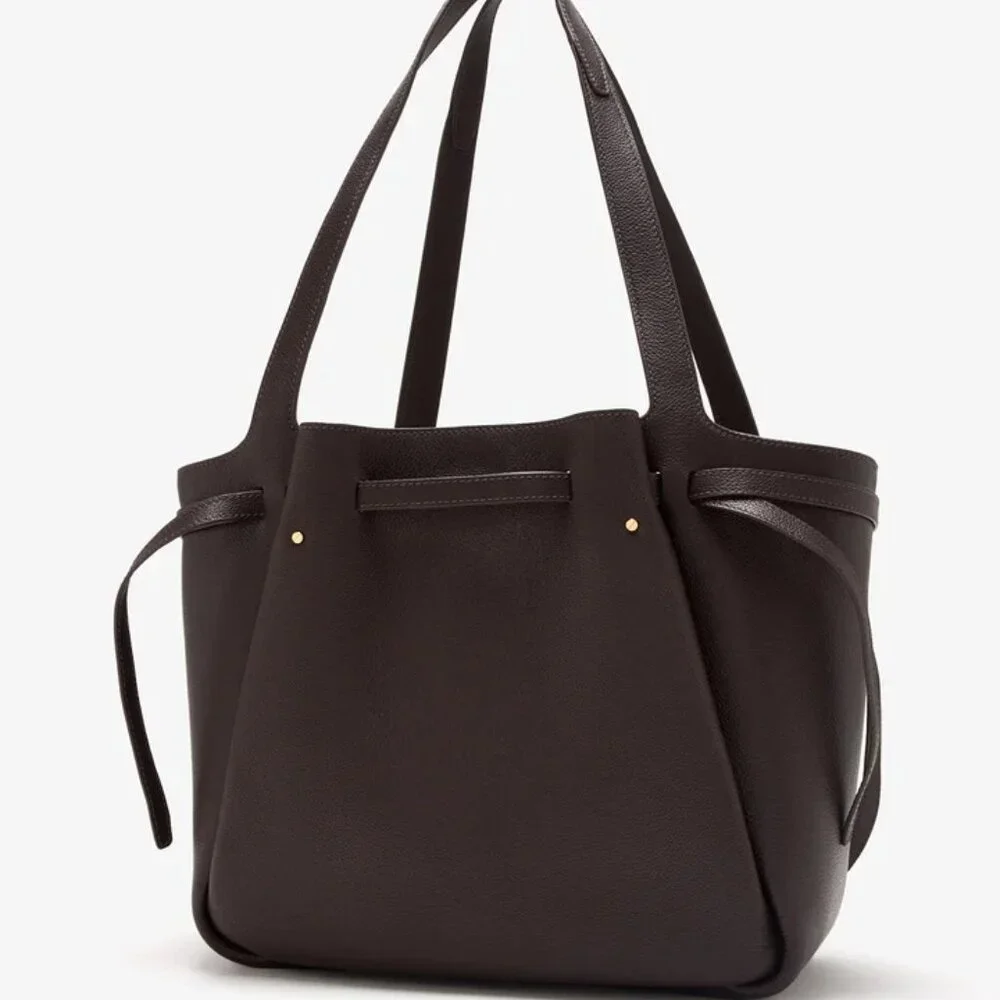 NWT ✅ TORY BURCH ROMY TOTE (LARGE) #163388  DEEP BROWN✨ NWT, DUST BAG - Picture 3 of 16